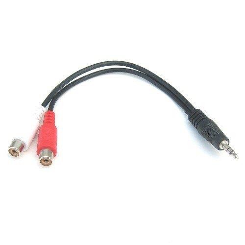 RiteAV - 3.5mm Male to RCA Stereo Female Adapter Cable (Y-Cable)  - 6 inch