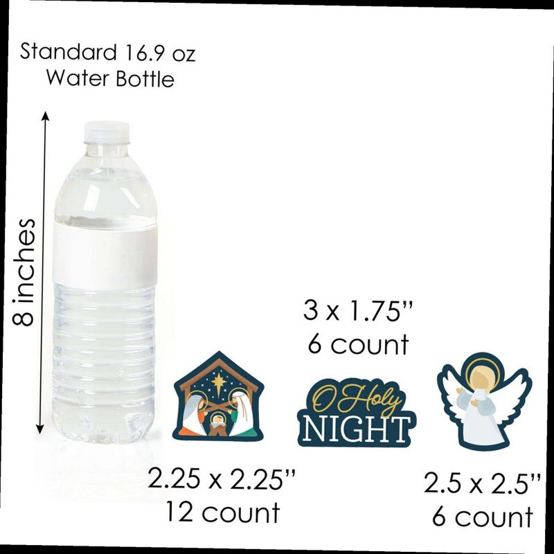 Big Dot of Happiness Holy Nativity - Cupcake Decoration - Manger Scene Religious Christmas Cupcake Wrappers and Treat Picks Kit - Set of 24