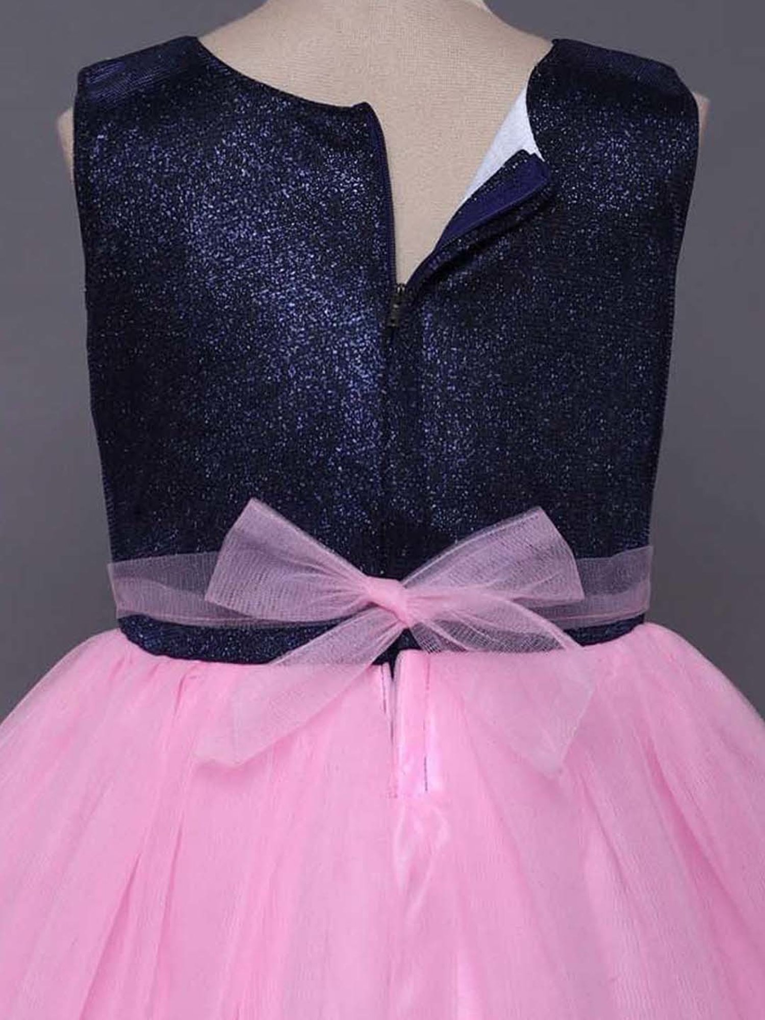 The Magic Wand Kids Navy & Pink Regular Fit Dress