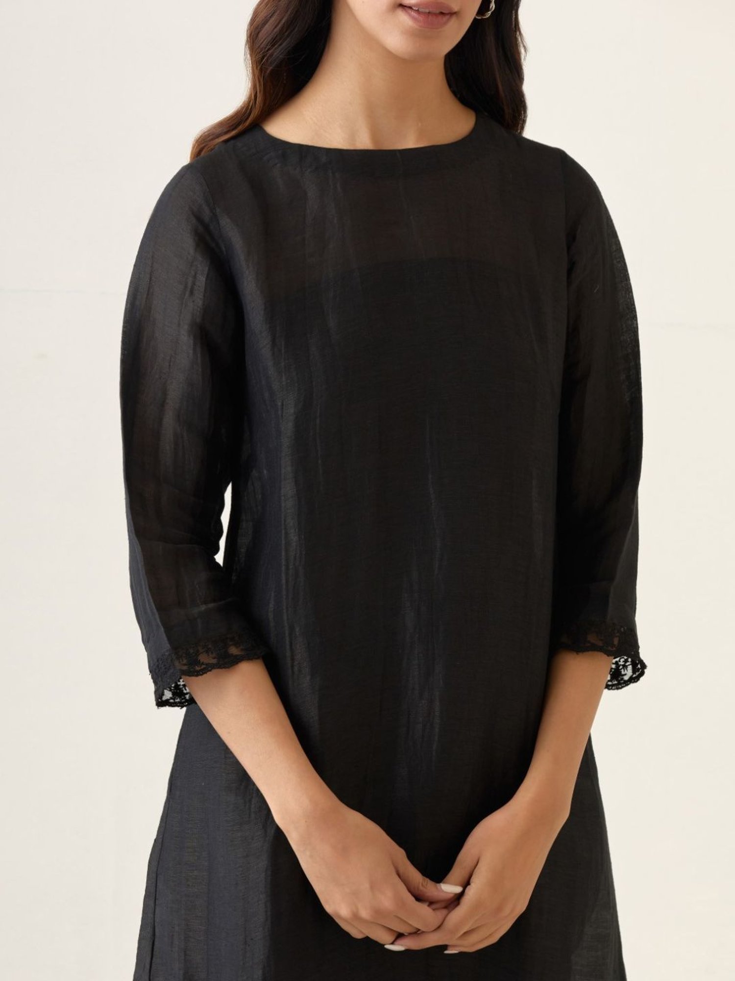 Vinusto Black & Lemon Yellow Summer Nostalgia Kurta with Pant and Dupatta with Slip