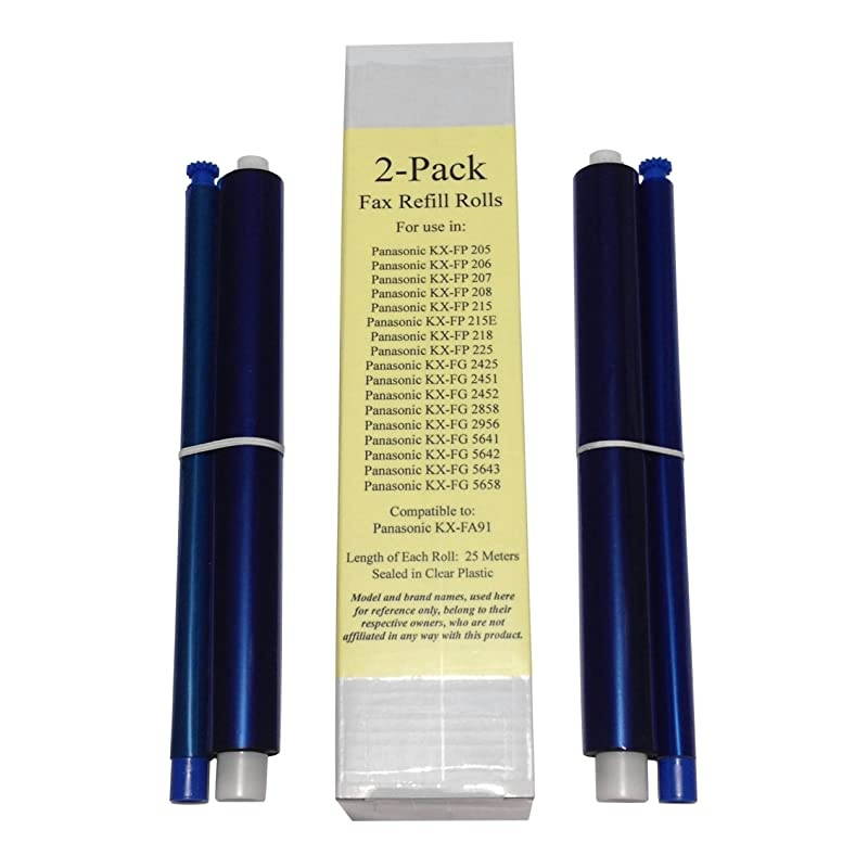 of KX-FA91 Fax Film Ribbon Refill Rolls for Use in Panasonic KX-FP205 KX-FP215 KX-FP215E KX-FP225 KX-FG2425 KX-FG2451 KX-FG2452 KX-FG2858