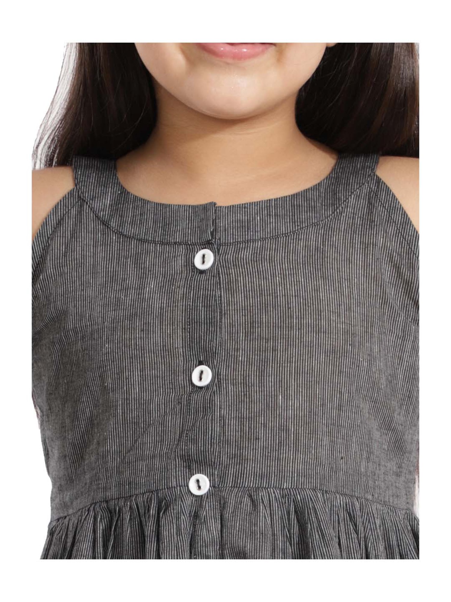 VASTRAMAY Kids Blue & White Cotton Over Dyed Kurta Set