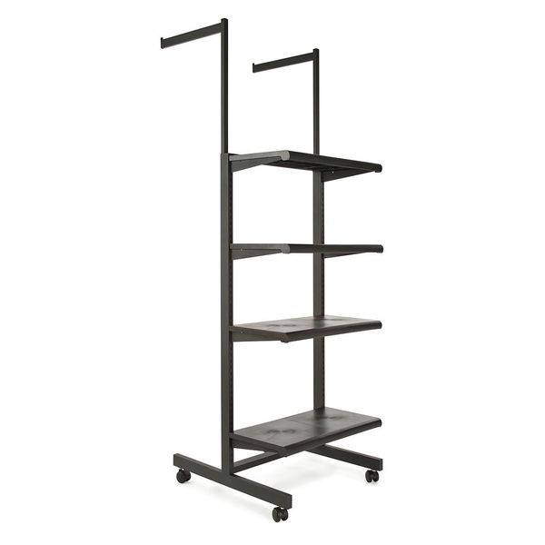 Econoco K400 - B Frame With 4-24 in. Shelves And 2-16 in. Arms 1 x 2 in. Rectangular Tubing - Black