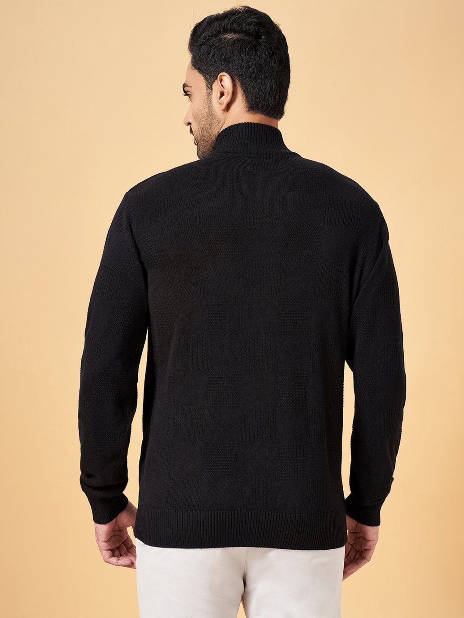 Byford by Pantaloons Black Cotton Slim Fit Sweater