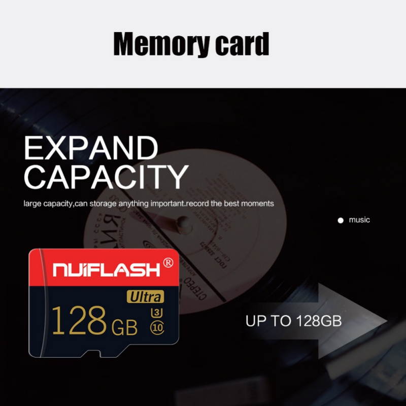 128GB microSDXC MicroSD Class 10 U3 Ultra TF Memory Card with Adapter