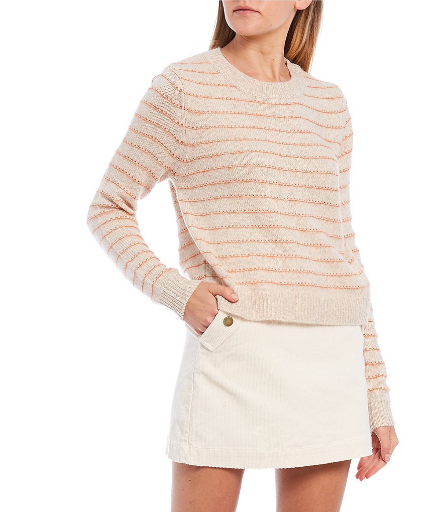 Copper Key Stripe Crew Neck Long SleeveSweater