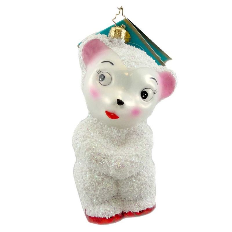 Christopher Radko Shy Guy Ornament Teddy Bear Valentines  -  Tree Ornaments