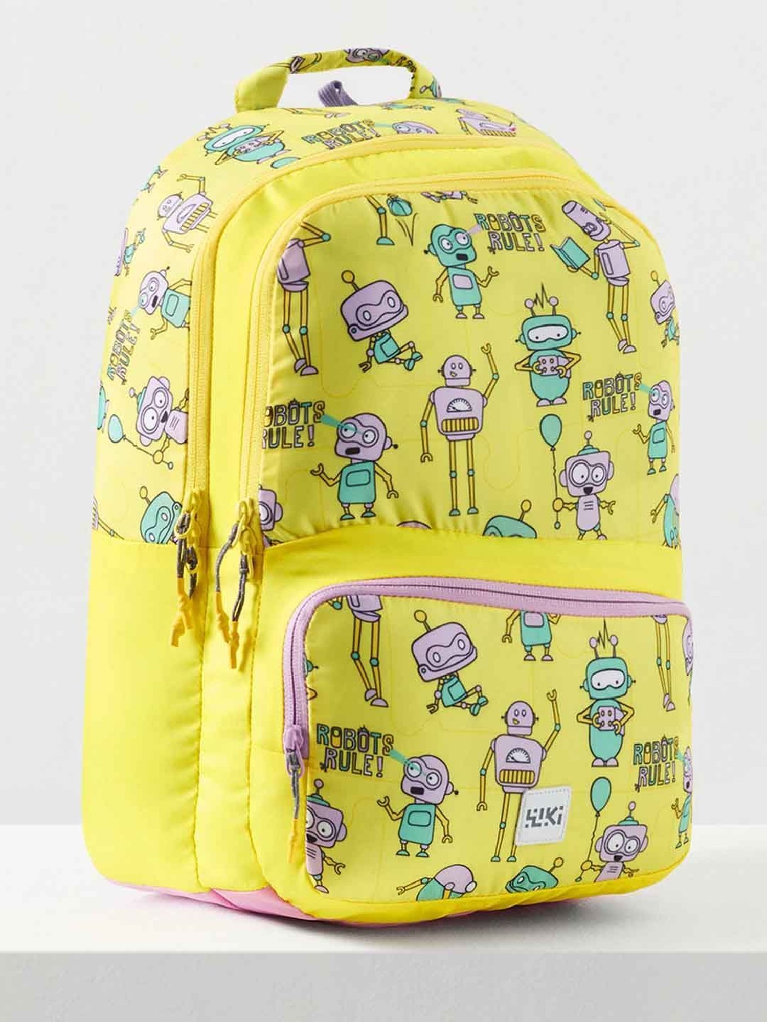 Wiki Back to School Champ 4 Yellow Polyester Printed Backpack - 22 Ltrs