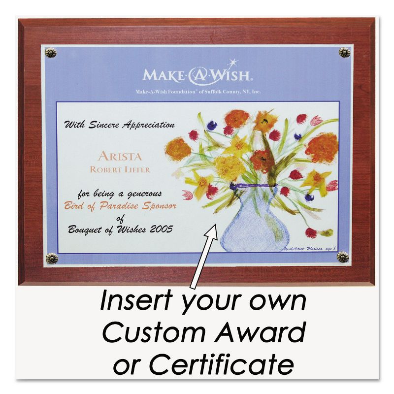 Nudell Award-A-Plaque Document Holder Acrylic/Plastic 10-1/2 x 13 Mahogany 18813M