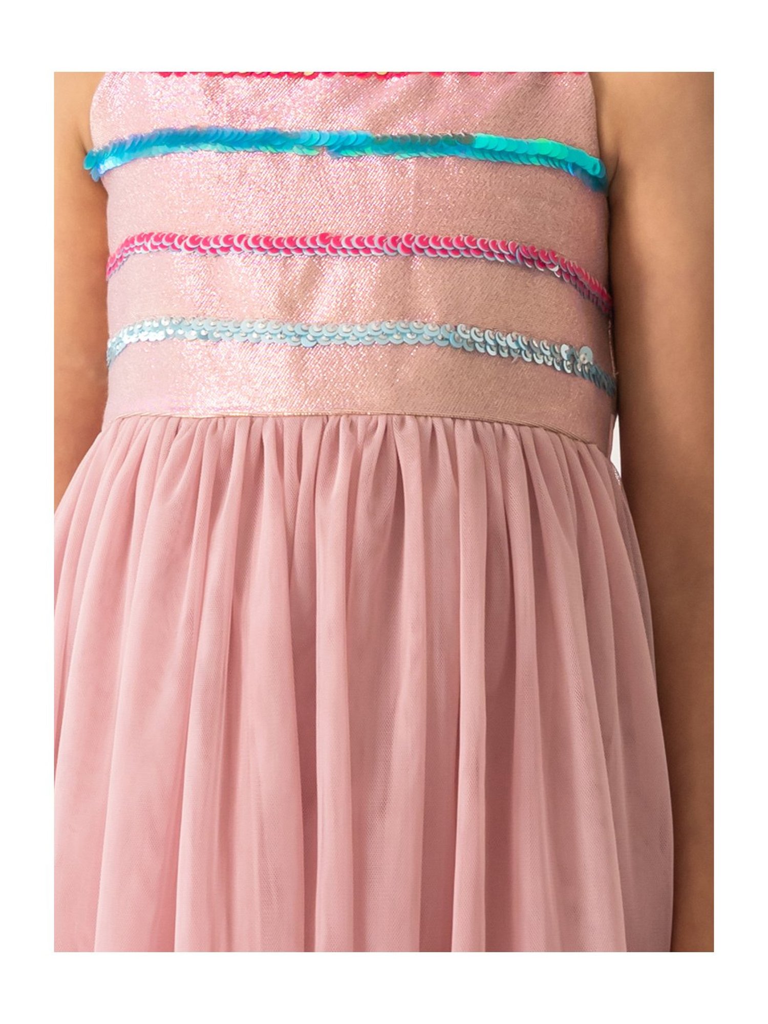 A Little Fable Kids Pink Embellished Dress