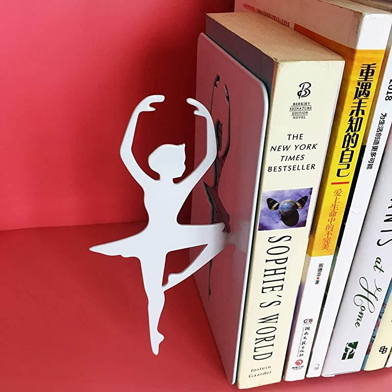 Decorative Bookends - Black Owl Farmhouse Decor - Geometric Metal Bookend - Book Ends for Heavy Books - Office Desk Organizer Book Holders (Black)