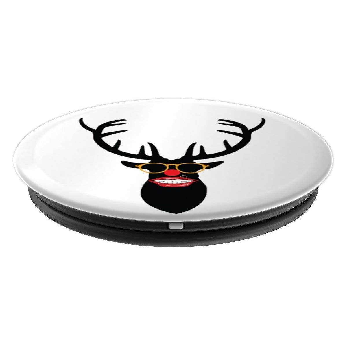 Mounted Deer Head With Antlers - Christmas Hipster Reindeer PopSockets Grip and Stand for Phones and Tablets
