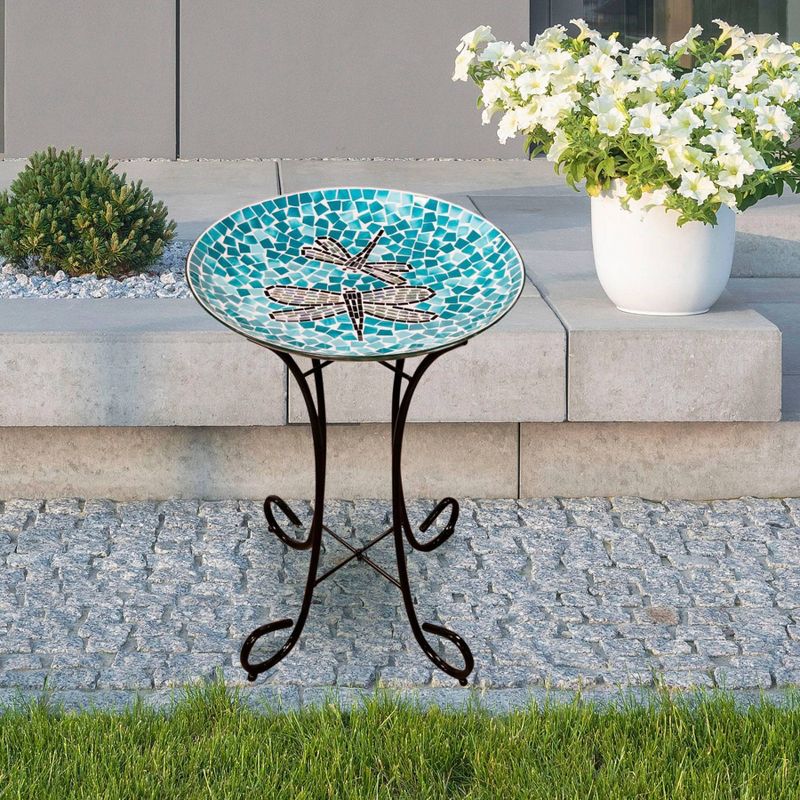 13.5" Classic II Antique Copper Birdbath w/ Rail Mount Bracket - Achla Designs