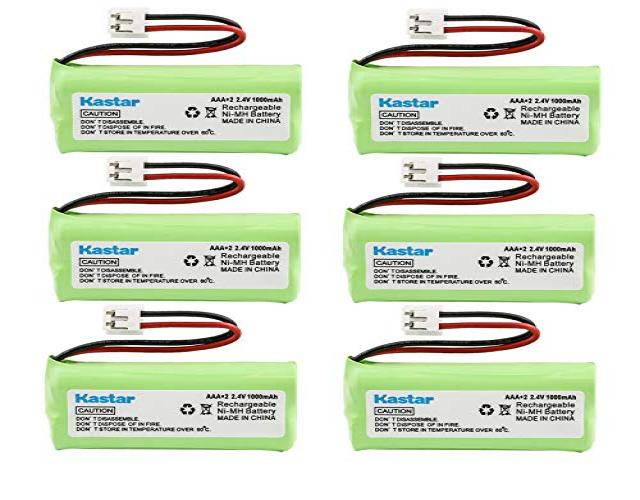 kastar 6-pack aaax2 2.4v eh 1000mah ni-mh rechargeable battery for bt184342 bt284342 bt18433 bt28433 bt-1011 bt-1022 bt-1031 vt