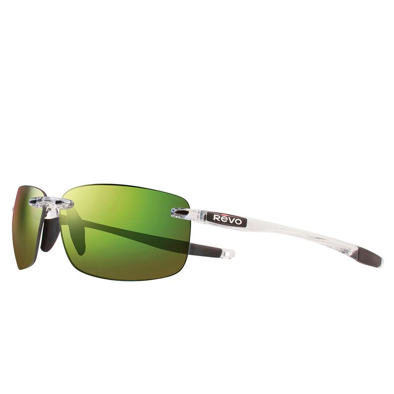 Revo Descend N S RE 4059 09 GN Unisex Rectangle Polarized Sunglasses Crystal 64mm