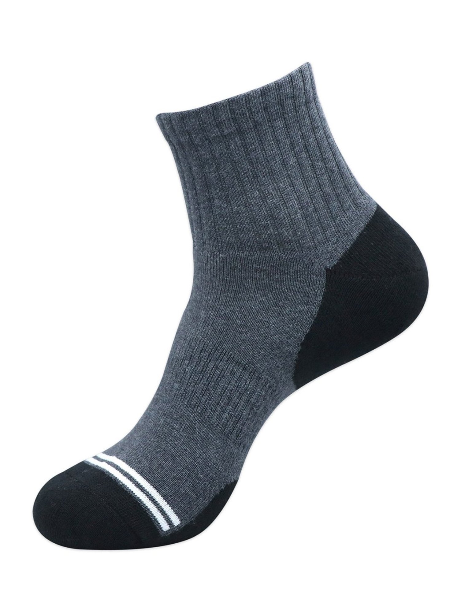 BALENZIA Cotton Colour Block Cushioned High Ankle Sports Socks (Pack Of 3)