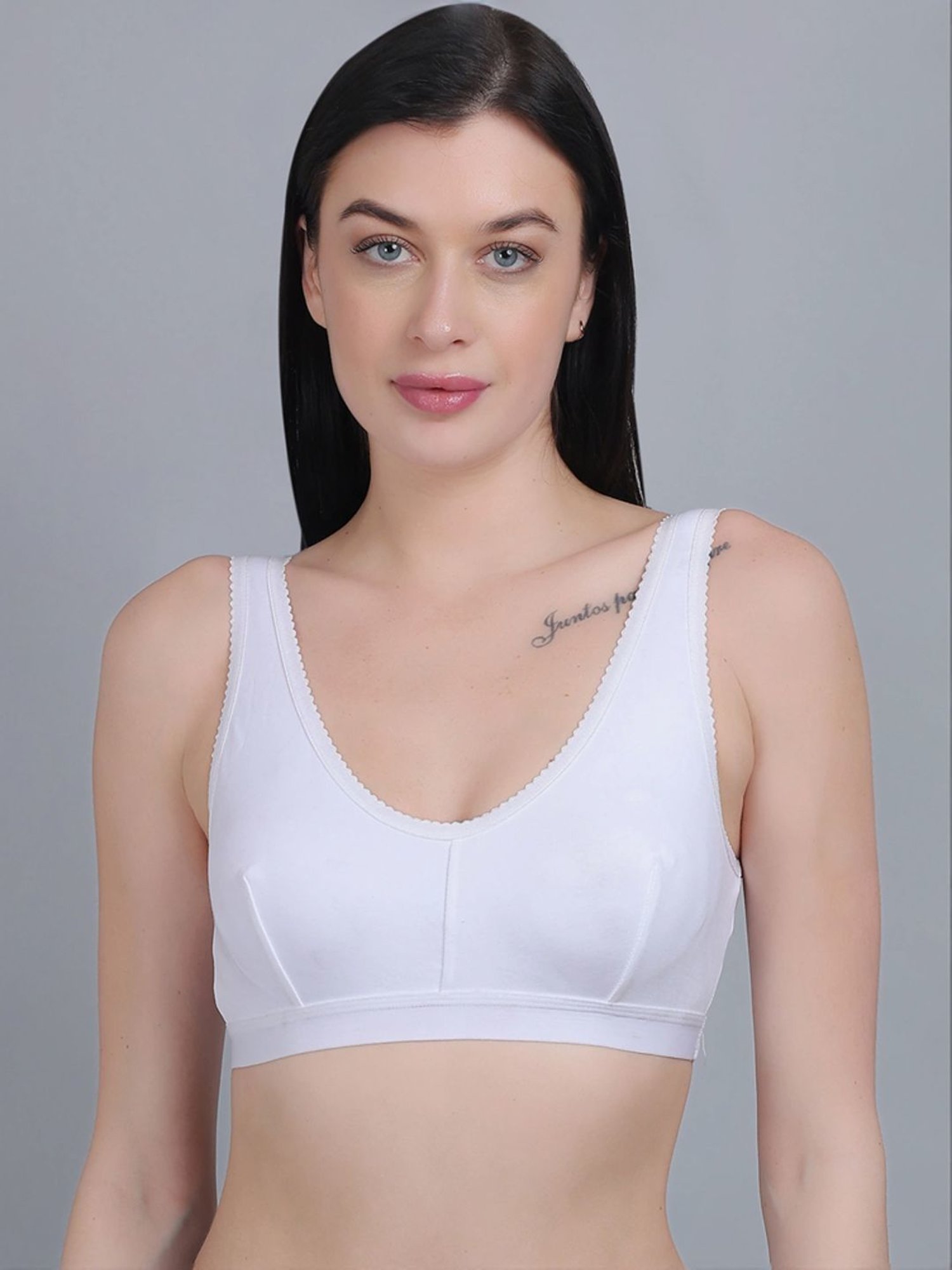 mod & shy White Cotton Beginner's Bra