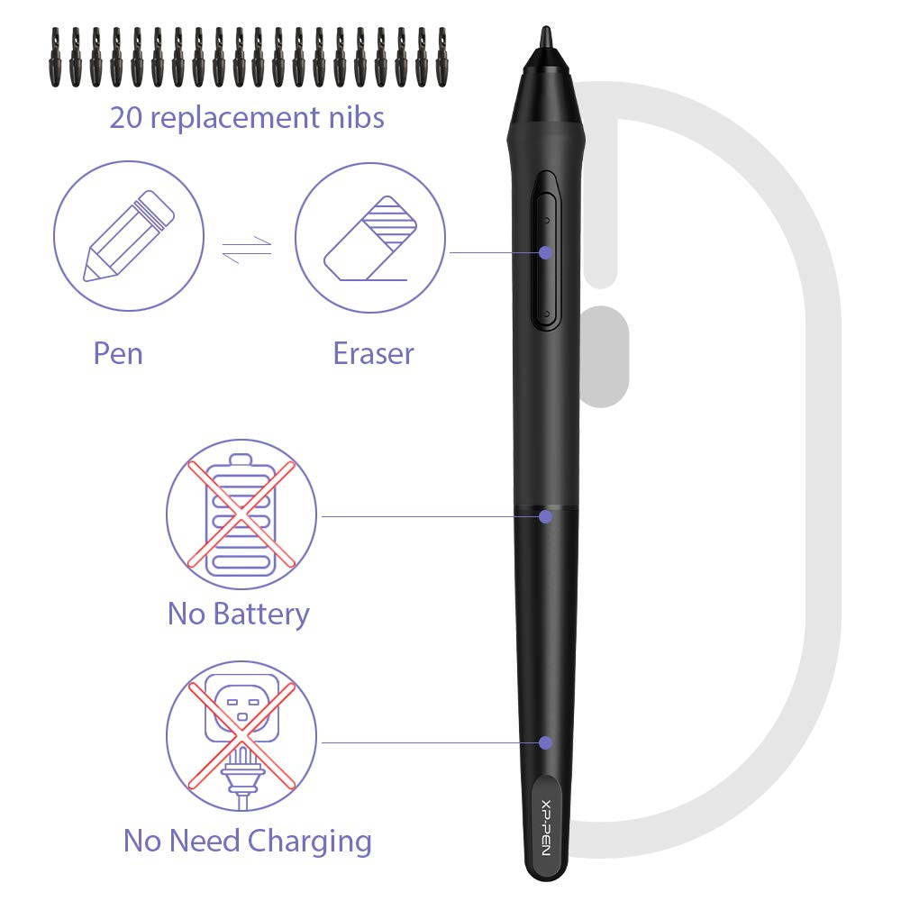 XP-PEN StarG640S Android Graphic Drawing Tablet 6x3.75 Inch Digital Tablet 8192 Levels Pressure Sensitivity Pen Tablet Support Android Devices with Battery-Free Stylus
