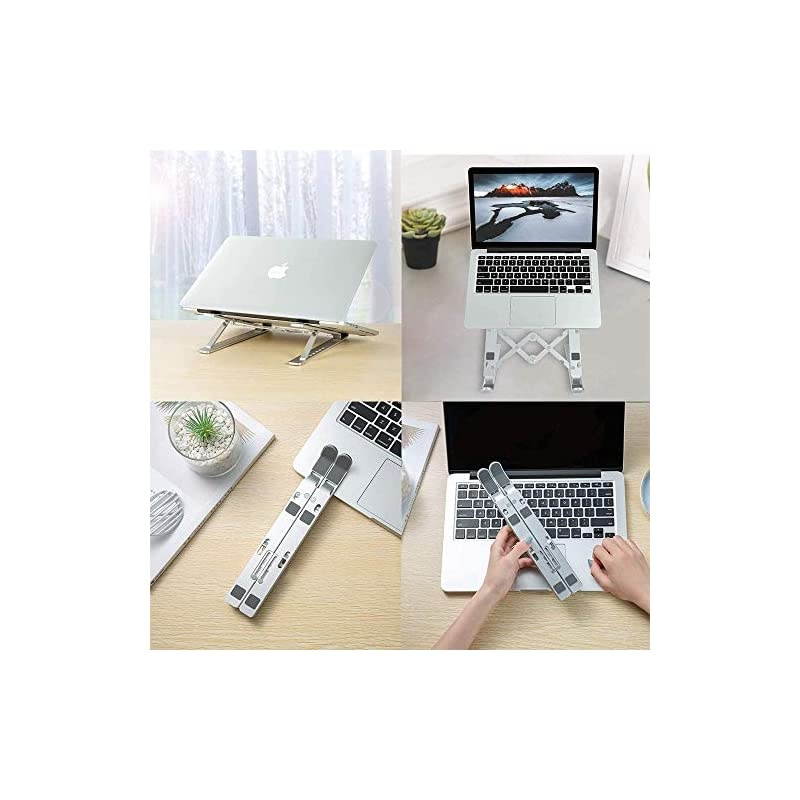 Laptop Stand for Desk Portable Laptop Holder Aluminum Alloy Laptop Mount Compatible with 10156 Inch Notebook Foldable Riser with 7 Levels Height Adjustment