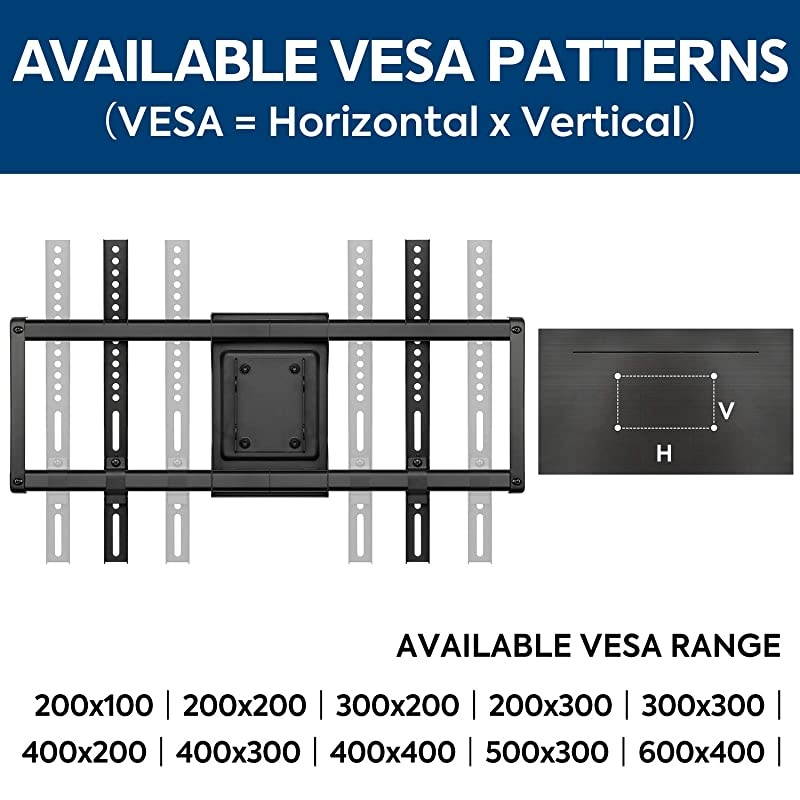 TV Mount Bracket for 4270 Inch Flat Screen TVs Full Motion TV Wall Mounts with Swivel Articulating Dual Arms Heavy Duty Design Max VESA 600x400mm 100 LBS Loading MD2296