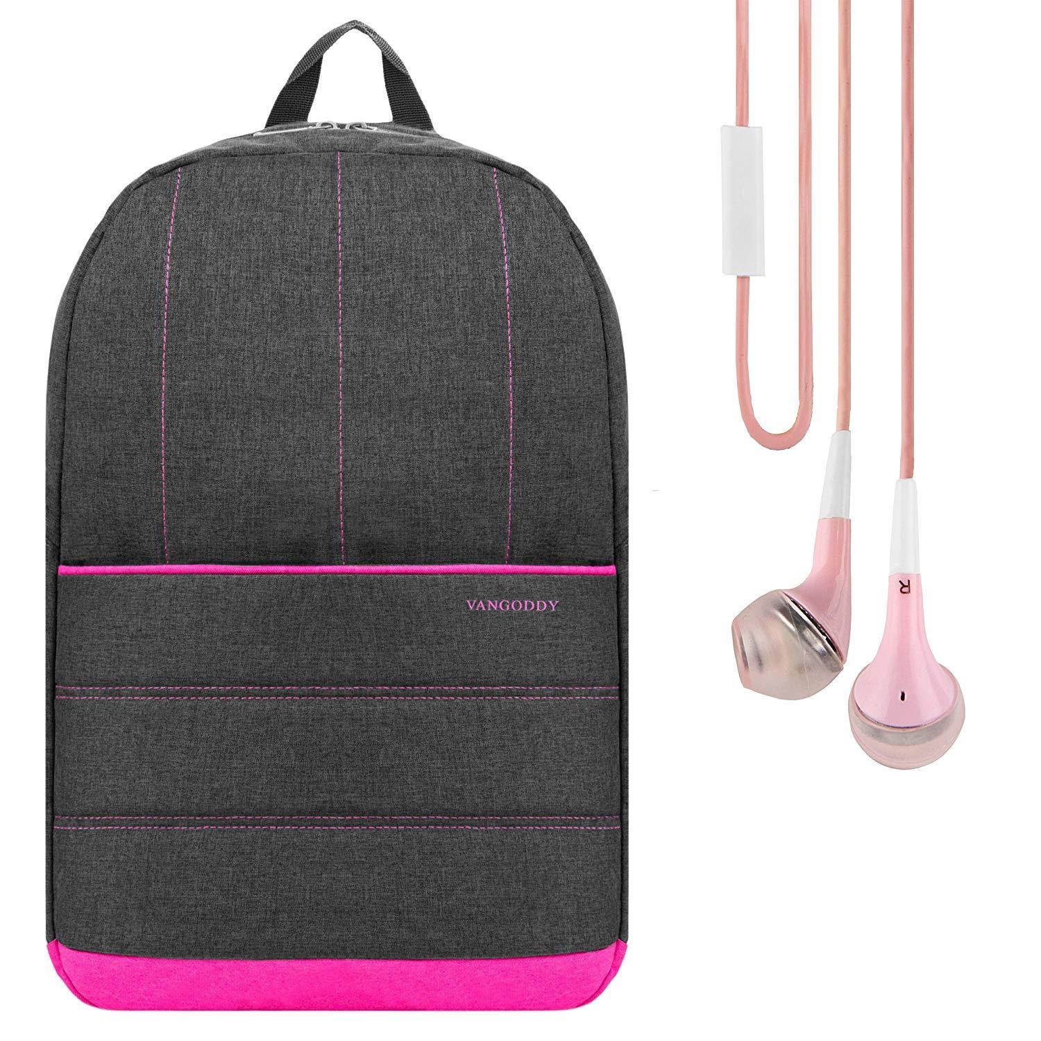 Vangoddy Grove Rugged Lightweight Backpack (Magenta) for Lenovo Y40 / Y50 / Yoga Series 13.3" to 15.6" Laptop + Stereo Earphone with Mic