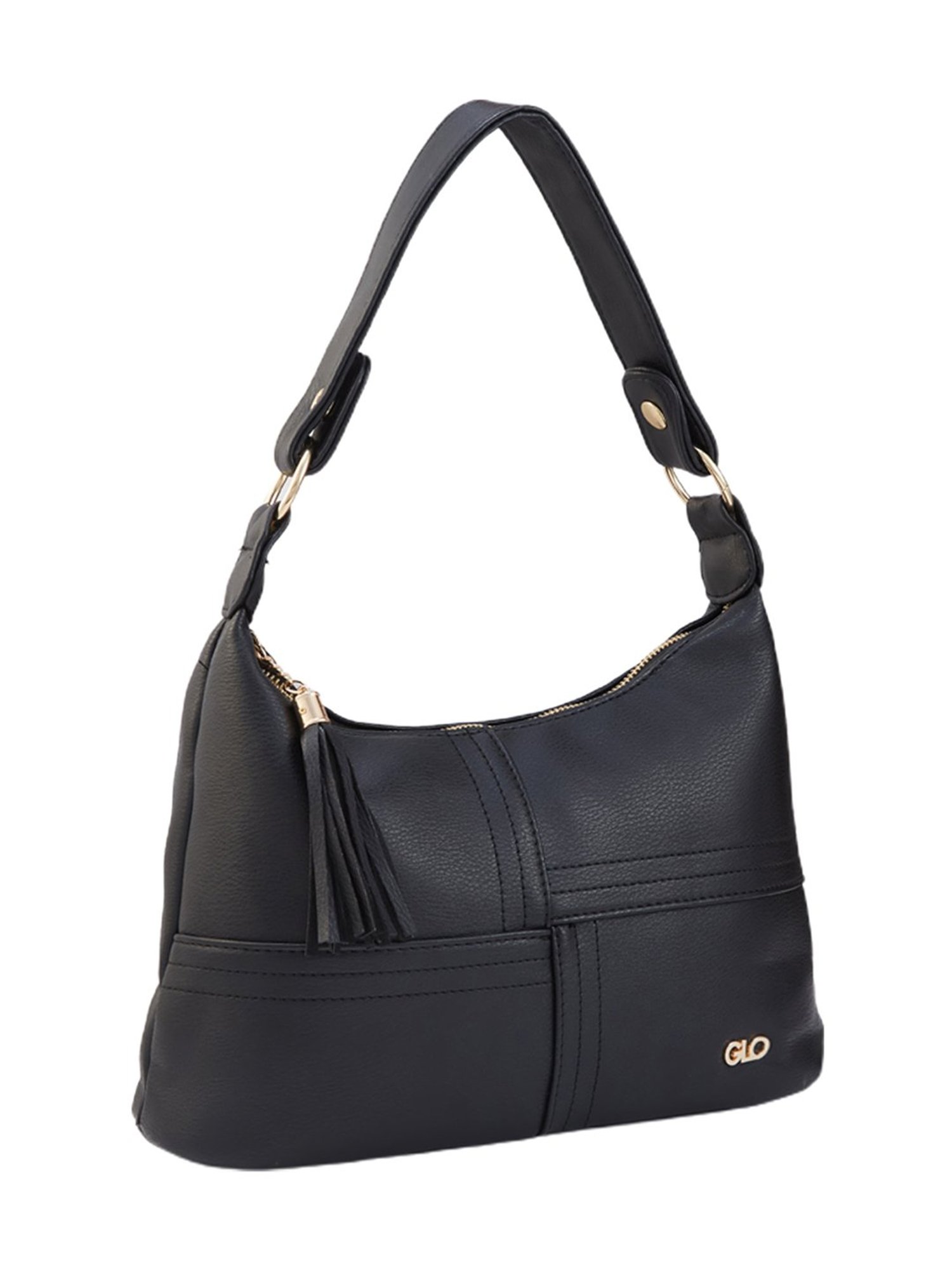 Globus Black Solid Medium Hobo Bag