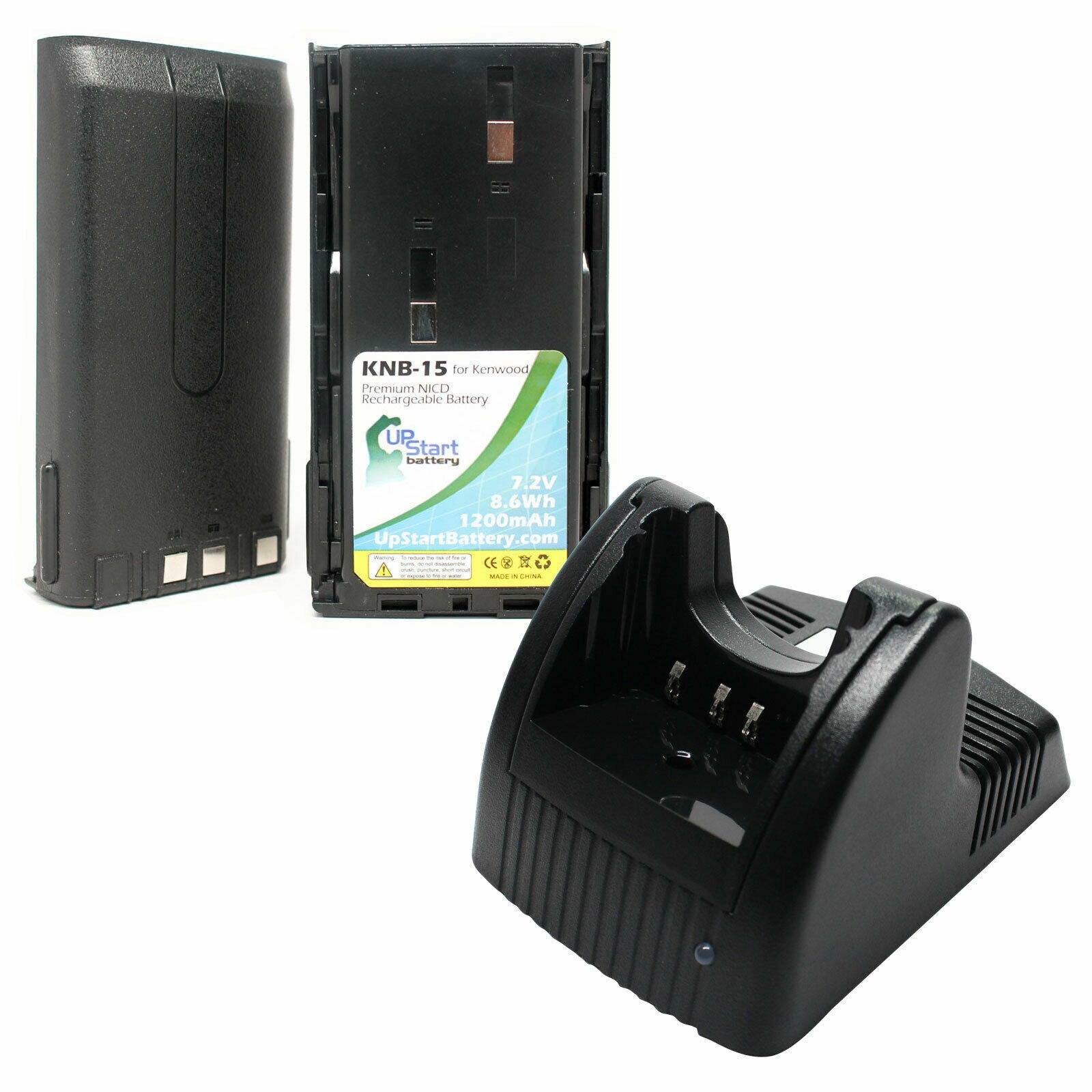 2x Battery + Charger for Kenwood TK-3107 TK-270G TK-260 TK-3100 NICD 1200mAh