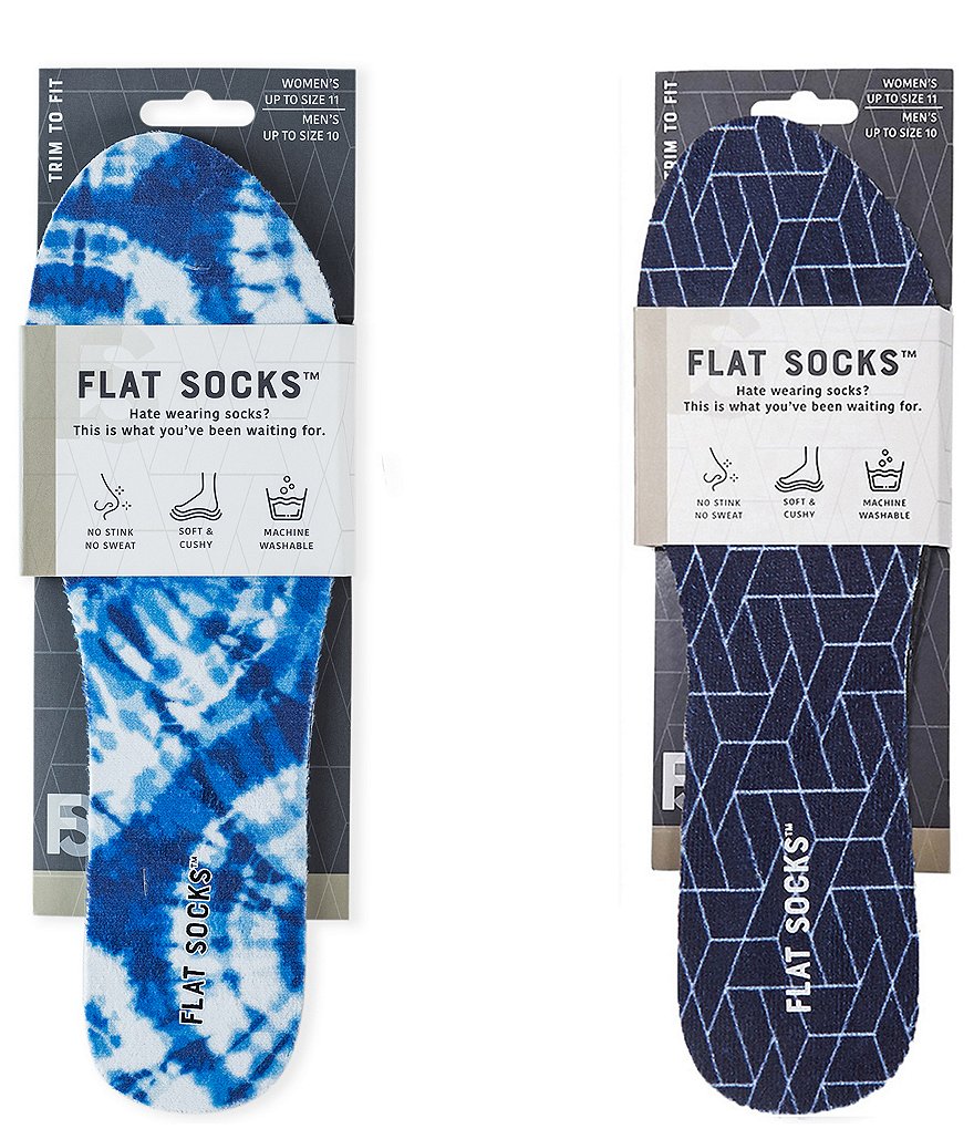 Flat Socks Tie-Dye Cushioned Liners 2-Pack