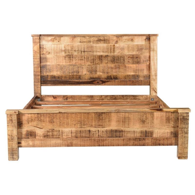 Agra Solid Wood Bed - Queen - Brown - Timbergirl