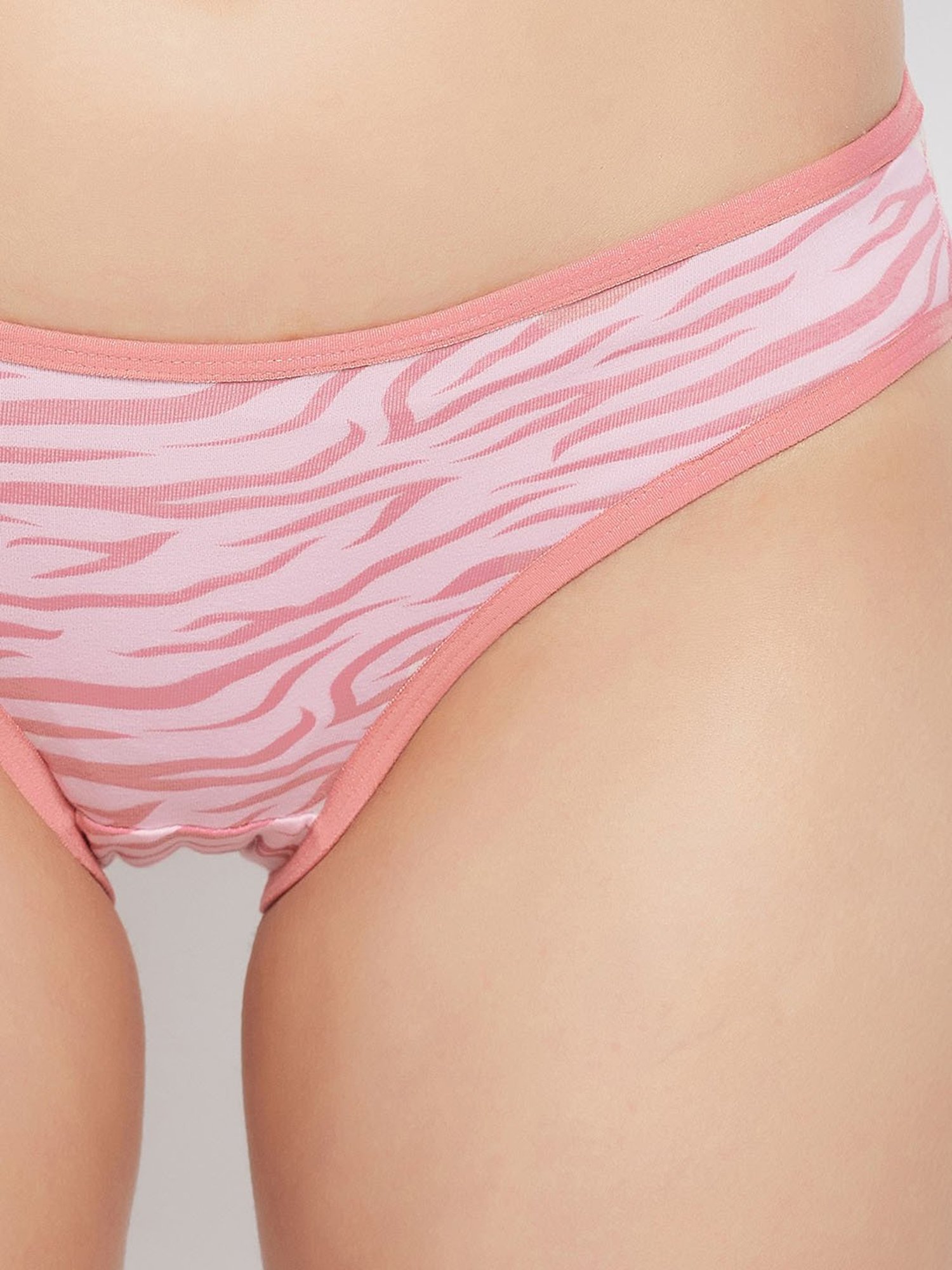 Clovia Pink Cotton Printed Bikini Panty