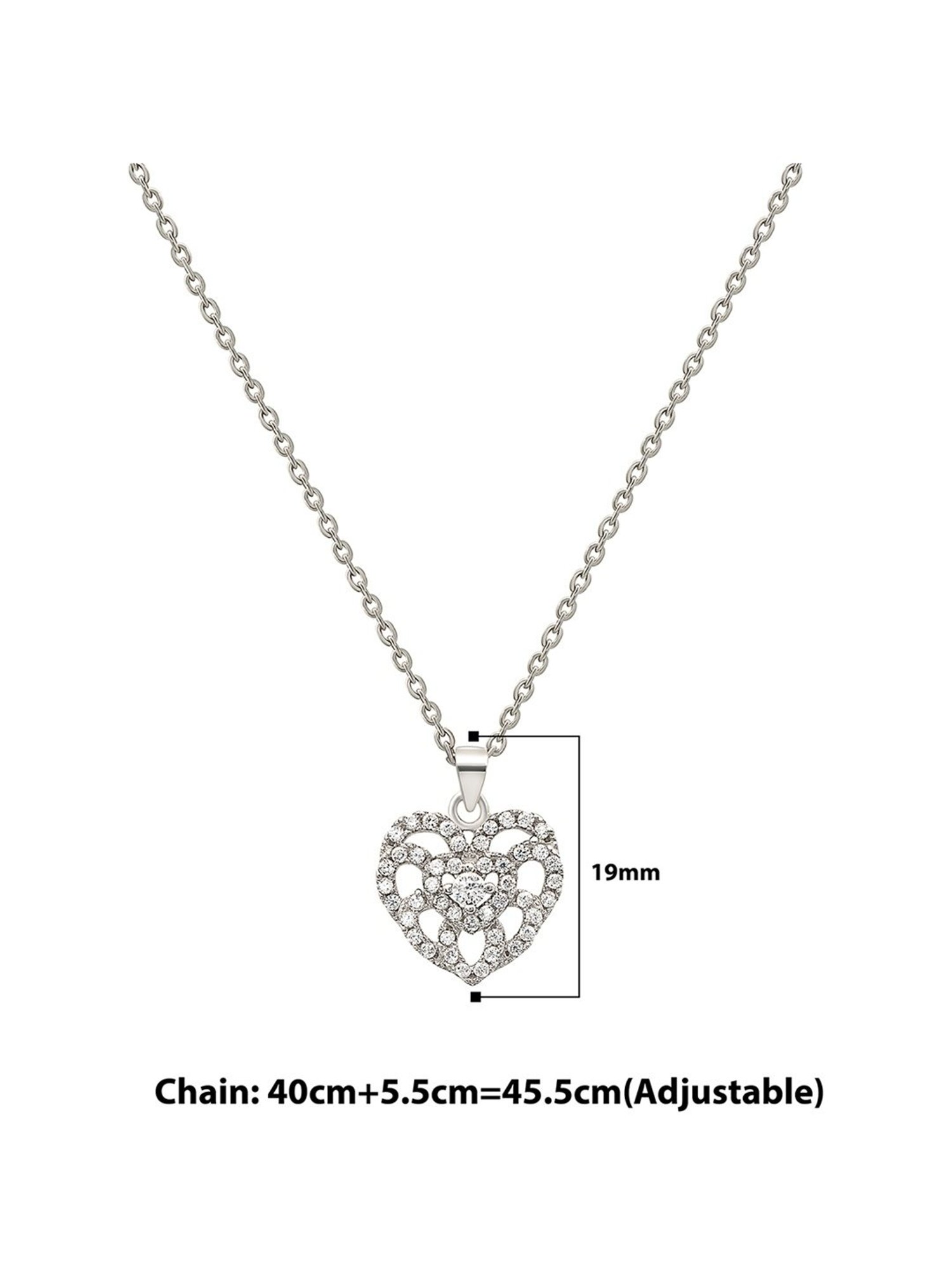 Silberry 92.5 Sterling Silver Heartfelt Pendant with Chain