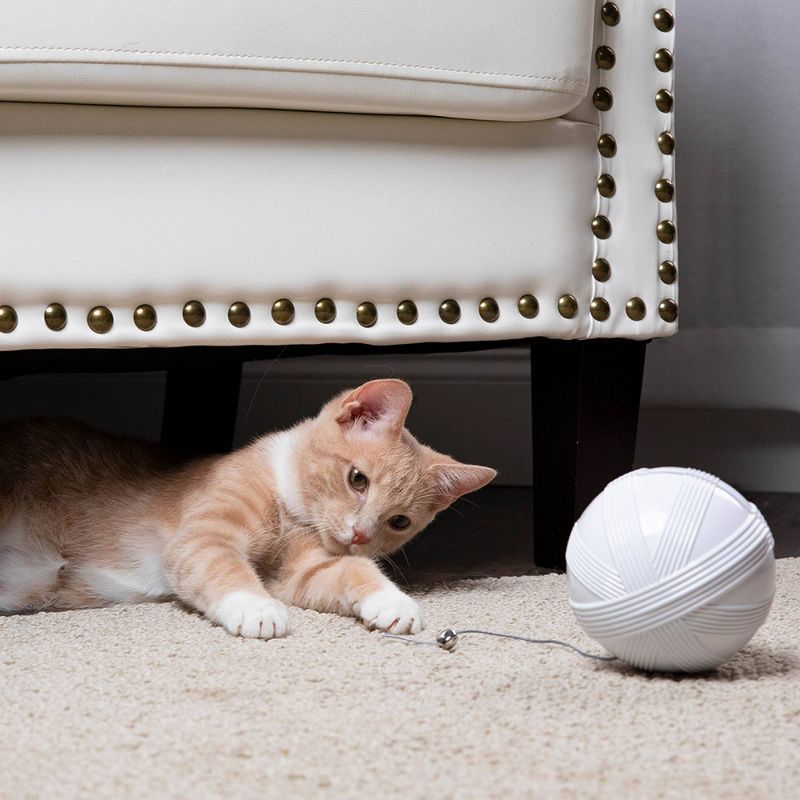 Premier Pet Automatic Ball of Yarn Cat Toy - White