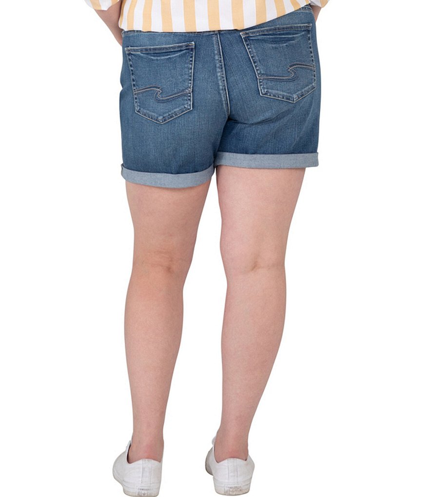 Silver Jeans Co. Plus Size Mid Rise Roll Cuff Boyfriend Short