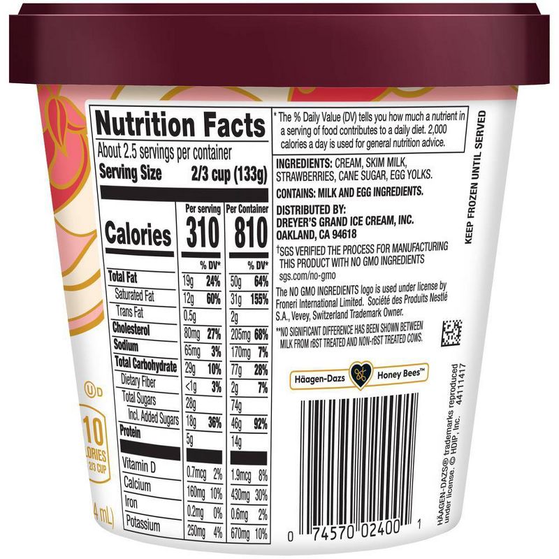 Haagen-Dazs Strawberry Ice Cream - 14oz