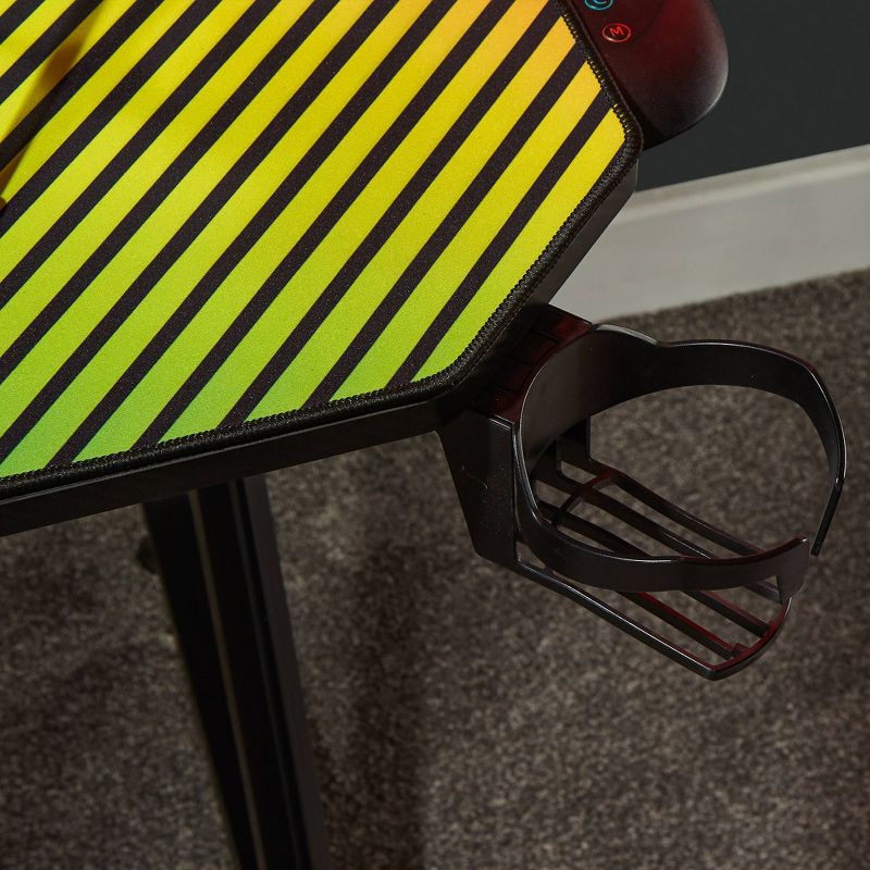 Jaguar RGB LED Glass Top Desk Black - X Rocker