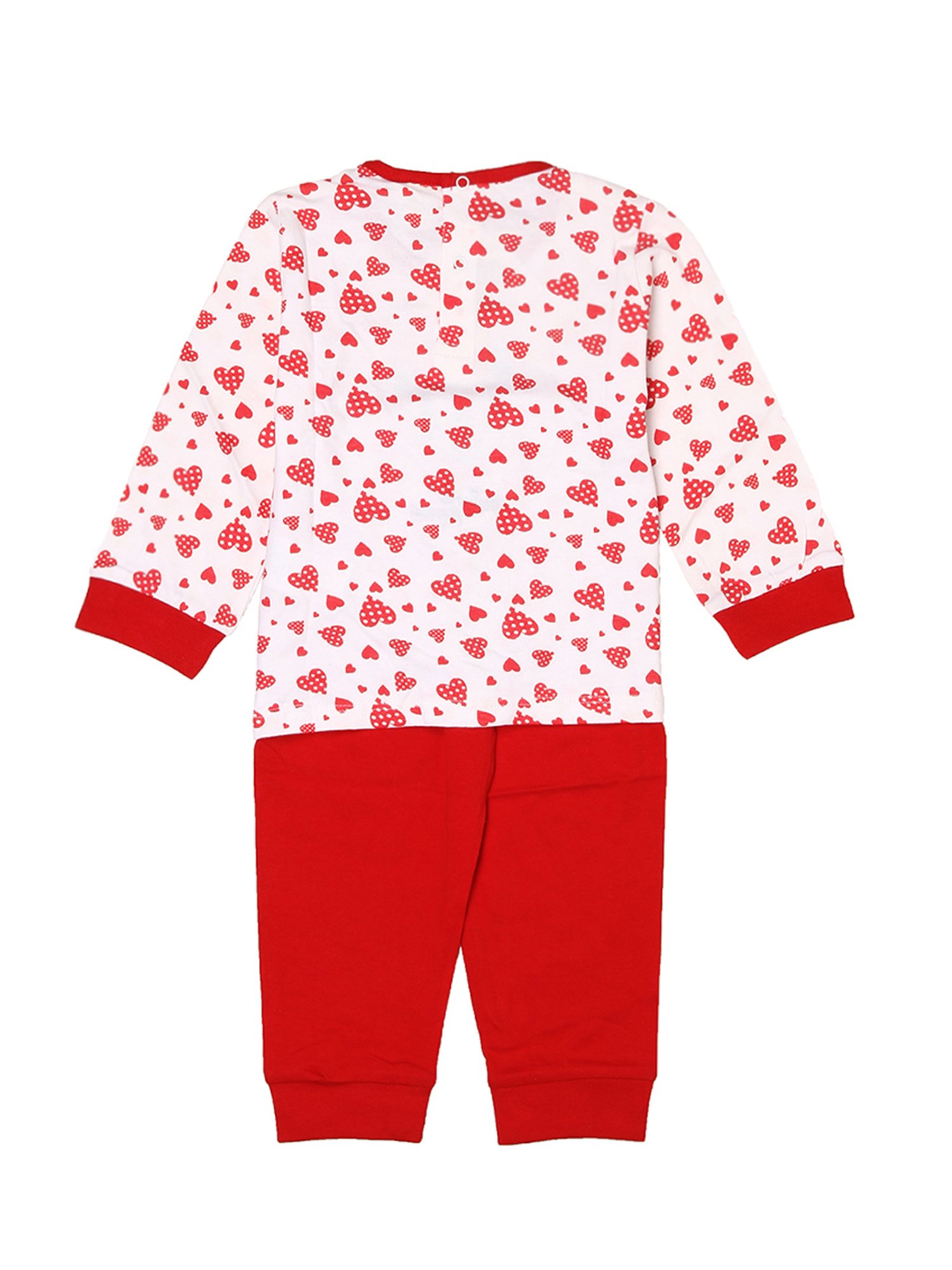 Mothercare Kids White & Red Minnie Print Full Sleeves T-Shirt with Pyjamas