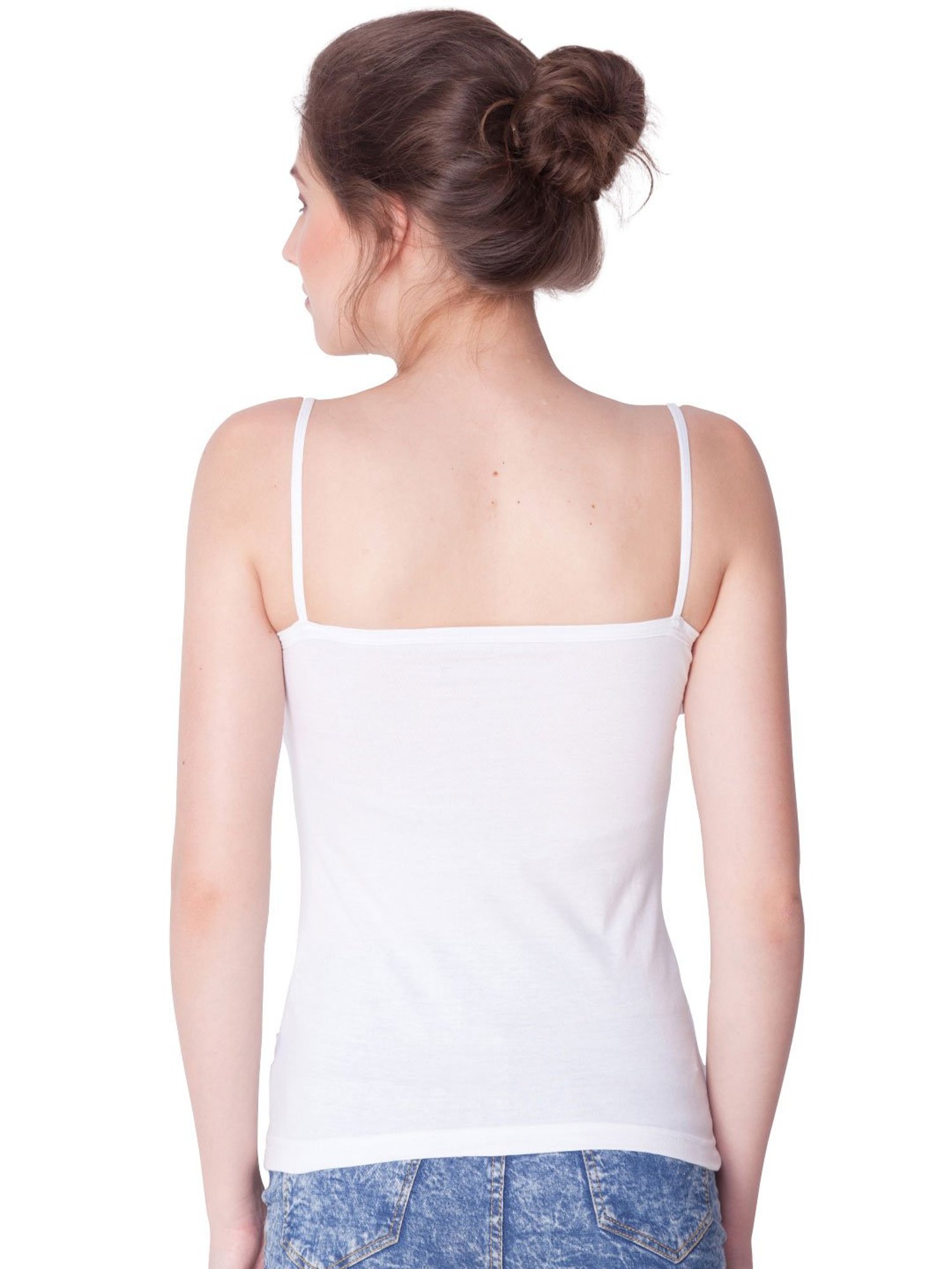 Dollar Missy White Cotton Camisole (Pack of 2)