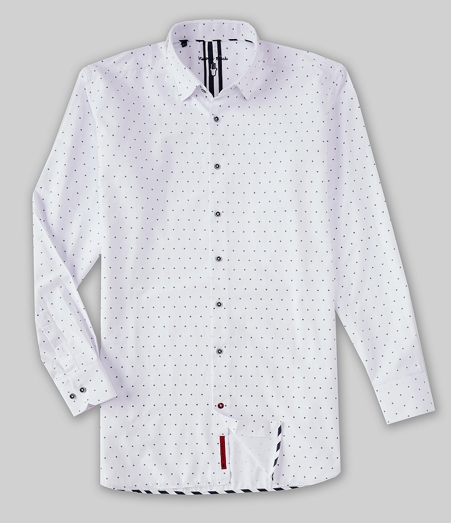 Visconti Big & Tall Mini Print Oxford Long-Sleeve Woven Shirt