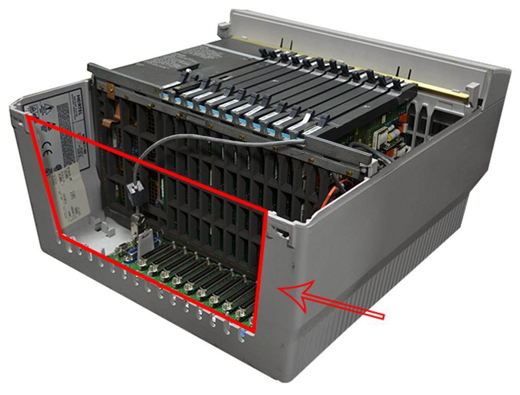 NTAK11BD_W_10_Cards_UB Nortel Meridian 1 Option 11C Telephone System Cabinet With 10 Cards NTAK11BD USA Telecom Management Systems