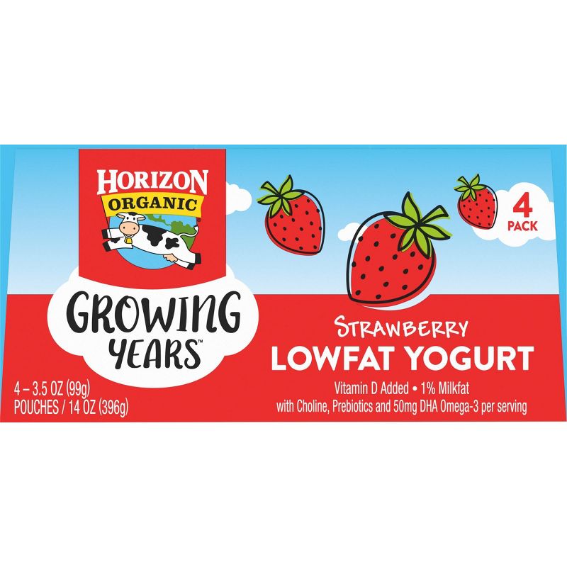 Horizon Organic Growing Years Strawberry Kids' Yogurt Pouch - 14oz/4pk