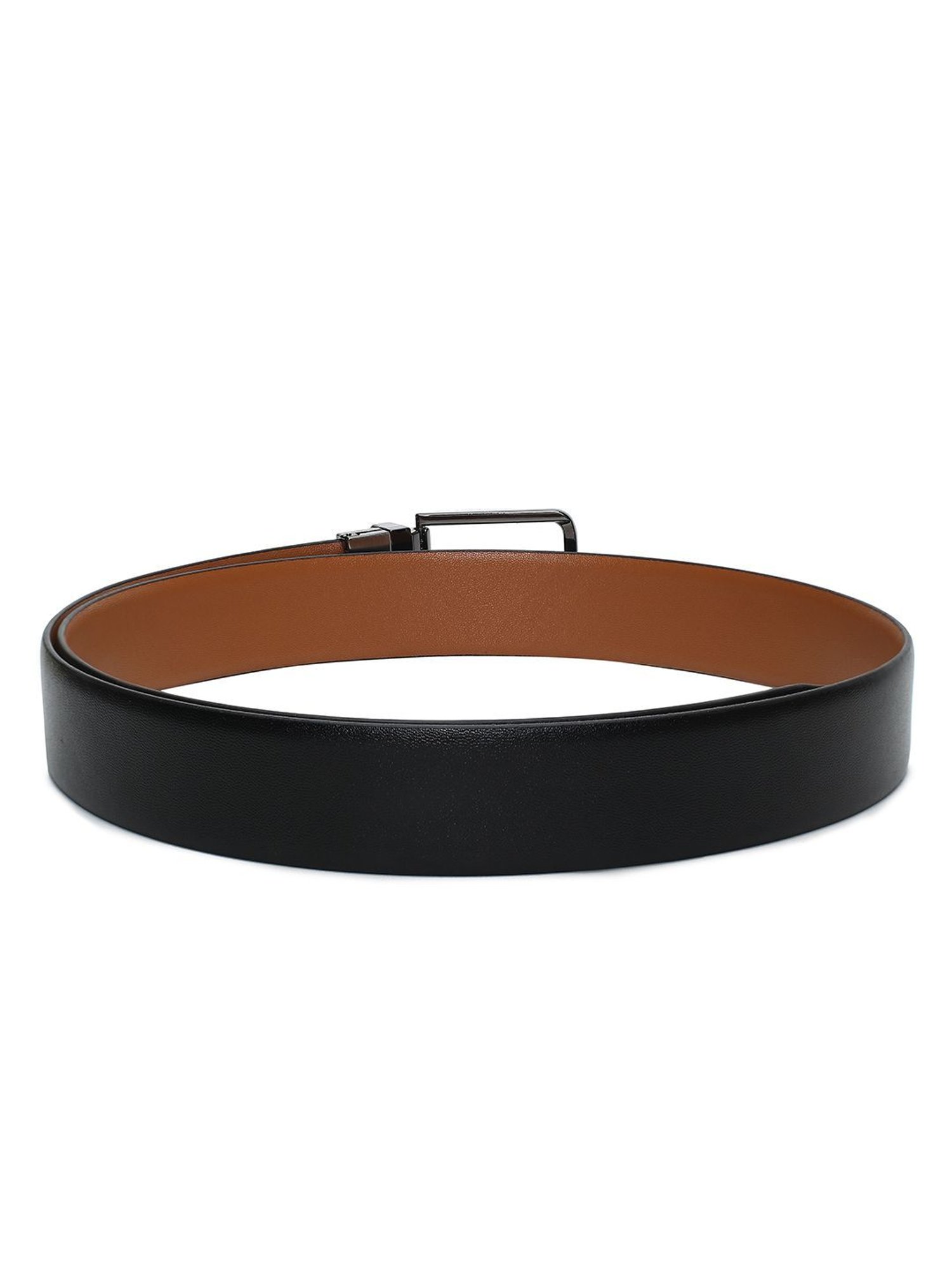 Crusset Black Leather Formal Belt for Men