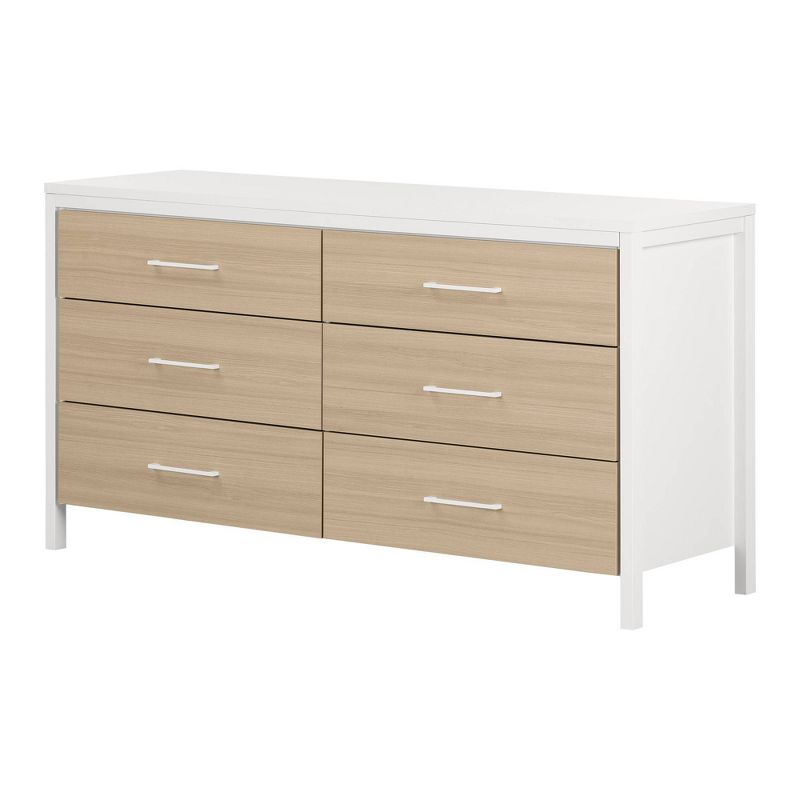 Munich 6 Drawer Double Dresser White/Soft Elm - South Shore