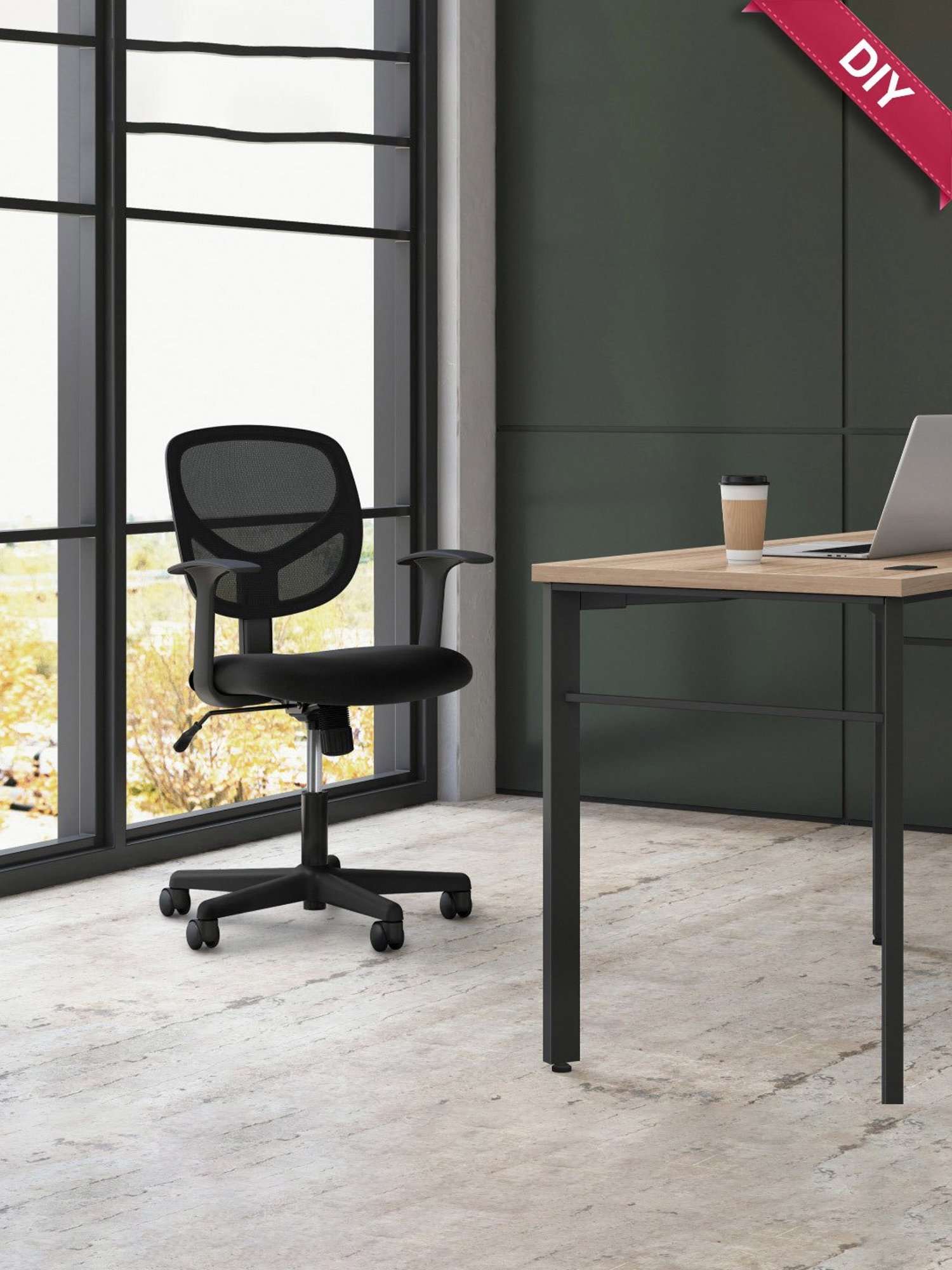 HNI India Sadie Black Mesh Mid Back Office Chair