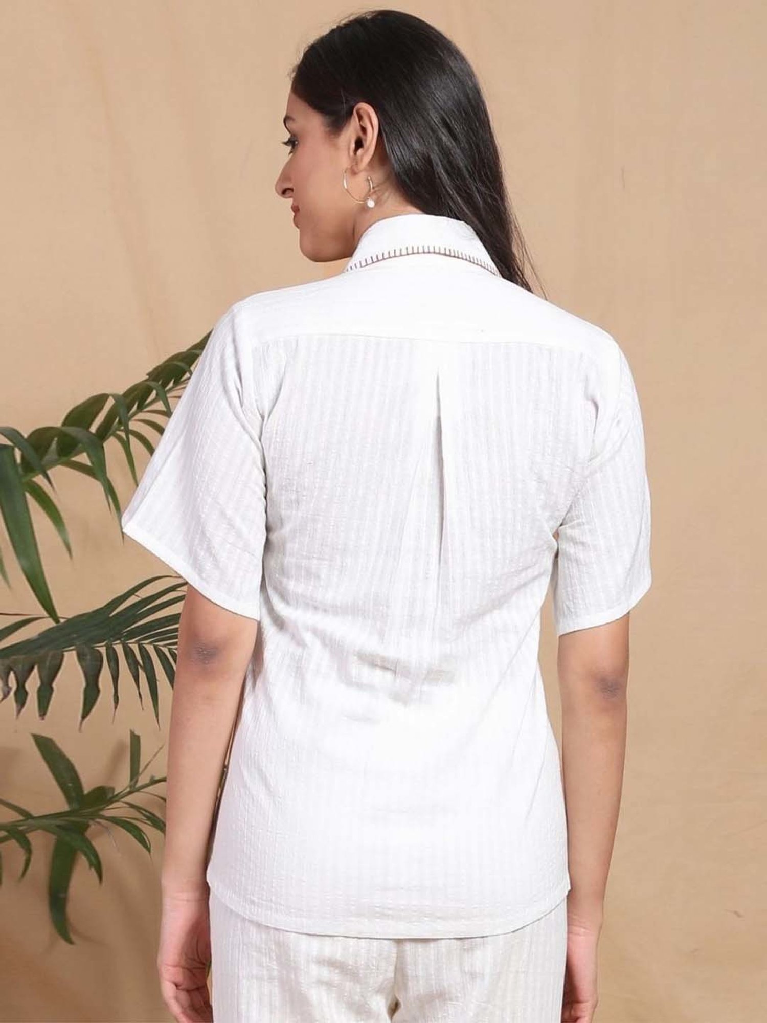 Mushio White Prem Handwoven Cotton Shirt