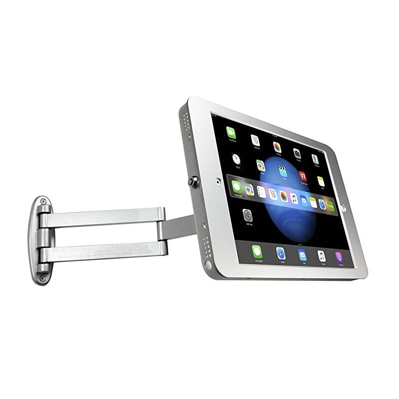Articulating Wall Mounting Security Enclosure for iPad Pro 129 Silver
