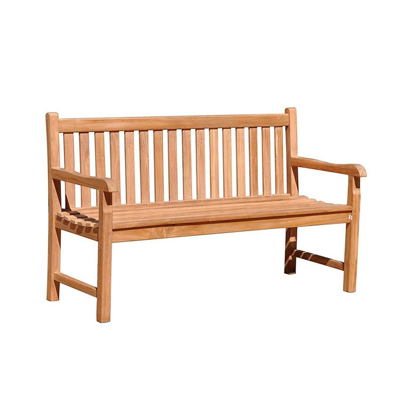 Teak Heritage Outdoor Two Seater Bench - Natural Finish - Courtyard Casual