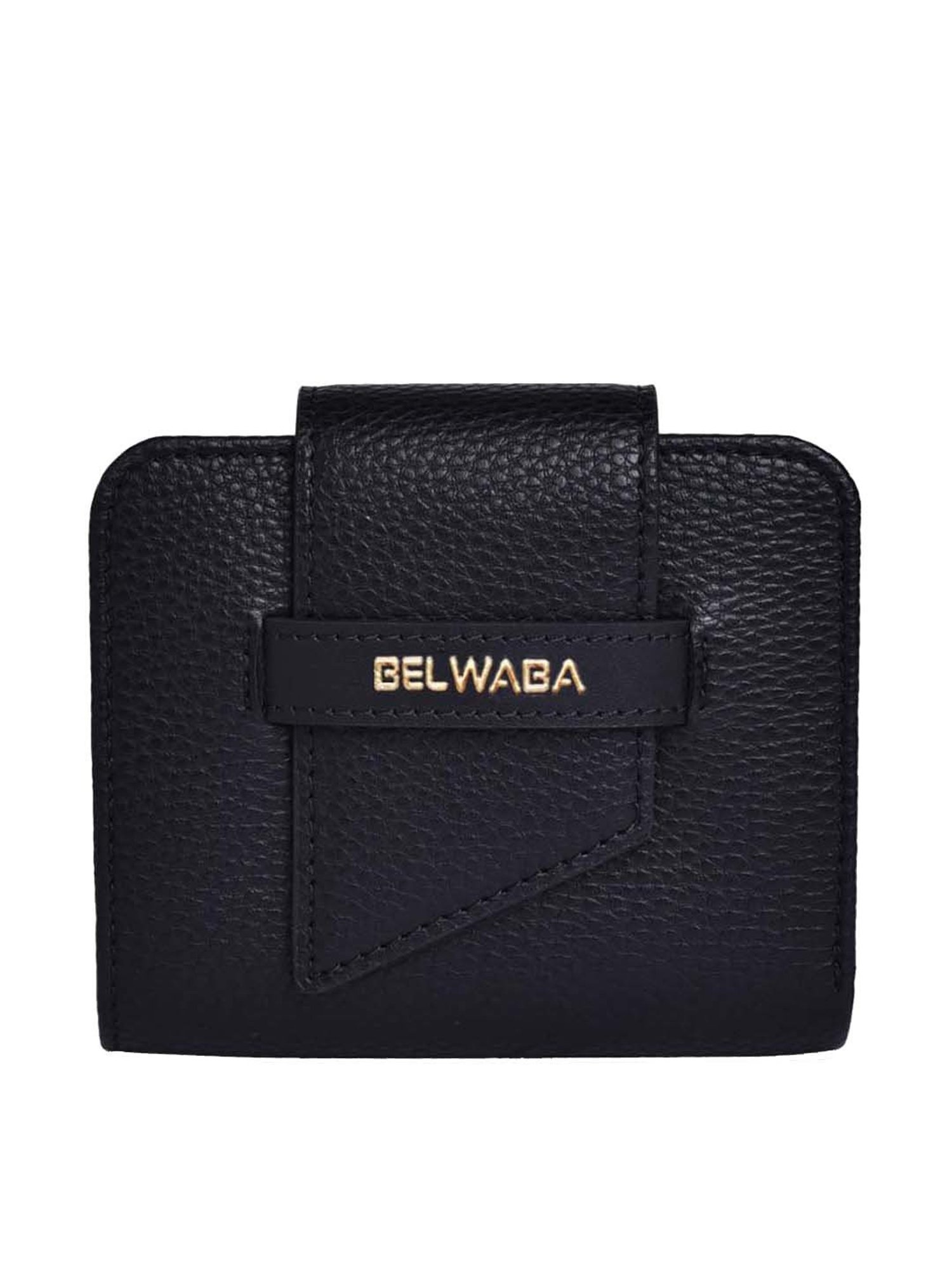 BELWABA Black Textured Bi-Fold Wallet for Women