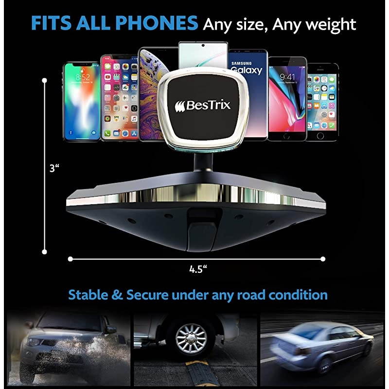 Magnetic Phone Car Mount |Universal Magnetic Car Cell Phone Holder | Magnet Car Phone Holder Compatible w/ iPhone 12 11 Pro/11 Pro Max/XS/XR/X/8/7,Galaxy S10/S10+/S9/S9 Note & More (CD Slot)