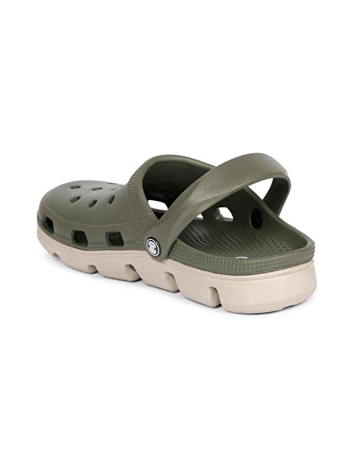 Mozafia Men's Olive Back Strap Clogs