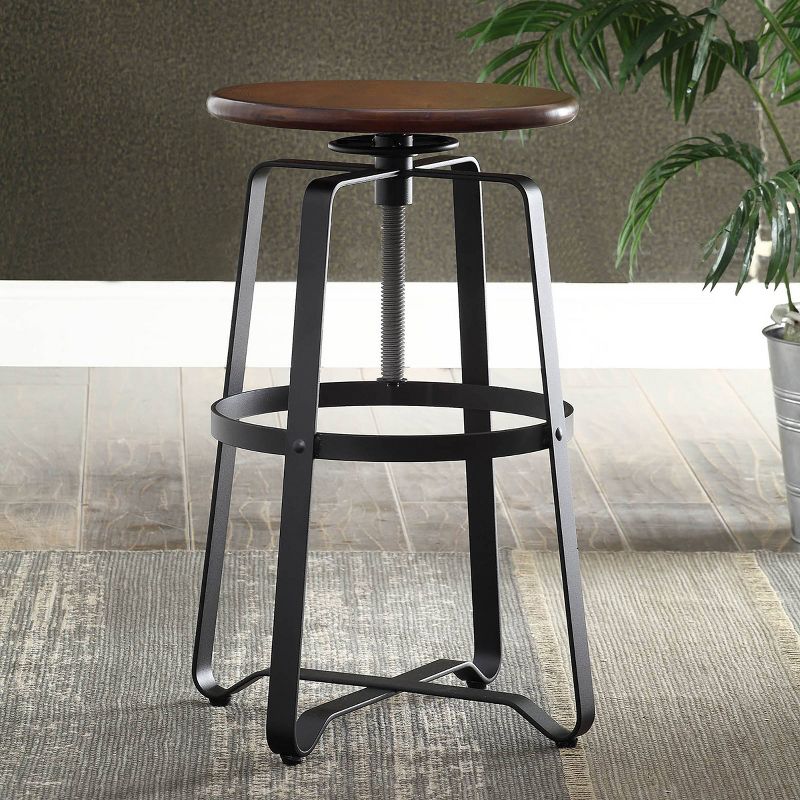 Smythson Adjustable Counter Height Barstool Chestnut/Black - Carolina Chair & Table